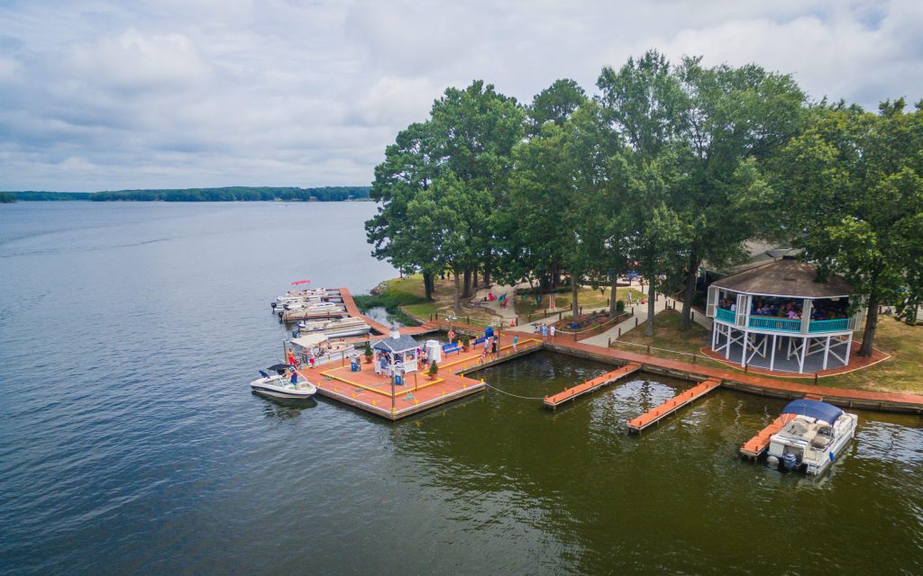 boat docks on lake Gaston at Eaton Ferry Marina