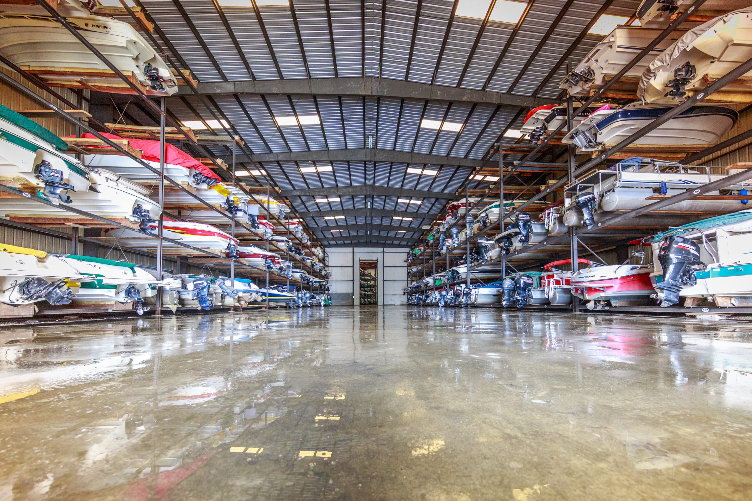 dry stack boat storage at lake Gaston