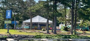 the pointe outdoor bar on Lake Gaston at eaton ferry marina